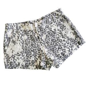 JOIE Merci animal print linen mid rise neutral dress shorts No Size Small 4 / 6